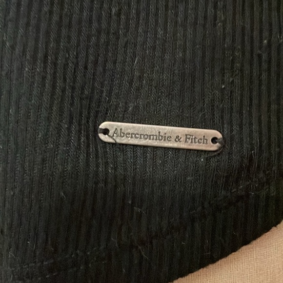 Abercrombie & Fitch Essentials ribbed tie front black tank top - Picture 6 of 6